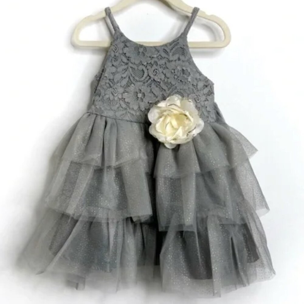 NWT Pink & Violet Sleeveless Lace Glitter Mesh Dress Multiple Sizes